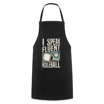 Pickleball Retro I Speak Fluent - Cooking Apron - black - Front - AI Model Male 185 dark (185cm)