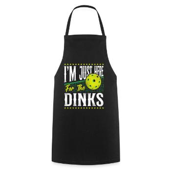 Pickleball Pun I'm Just Here For - Cooking Apron - black - Front - AI Model Male 185 dark (185cm)