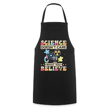 Nerd de discussion de connaissances, étudiant en chimie physique, drôle - Tablier de cuisine - noir - Devant - AI Model Male 185 dark (185cm)
