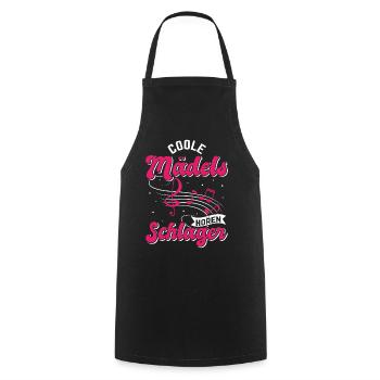 Schlager Girl Volksmusik Party, Dorffest Ouftit - Kochschürze - Schwarz - Vorne - AI Model Male 185 dark (185cm)