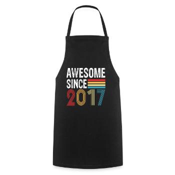 Awesome Since 2017 Birthday 2017 Vintage 2017 - Cooking Apron - black - Front - AI Model Male 185 dark (185cm)
