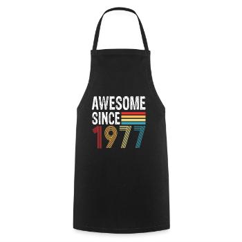 Awesome Since 1977 Birthday 1977 Vintage 1977 - Cooking Apron - black - Front - AI Model Male 185 dark (185cm)