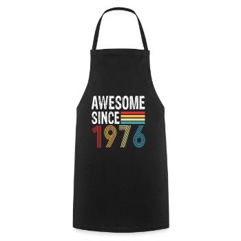 Awesome Since 1976 Birthday 1976 Vintage 1976 - Cooking Apron - black - Front - AI Model Male 185 dark (185cm)