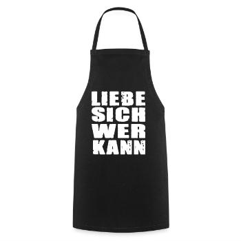 Liebe Sich Wer Kann für den Partner - Kochschürze - Schwarz - Vorne - AI Model Male 185 dark (185cm)