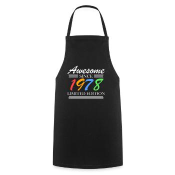 1978 - Fantastic since 1978 - Born in 1978 - Cooking Apron - black - Front - AI Model Male 185 dark (185cm)