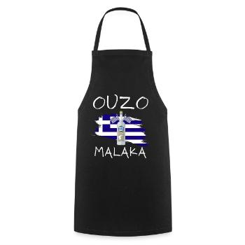 Ouzo Malaka - Kochschürze - Schwarz - Vorne - AI Model Male 185 dark (185cm)