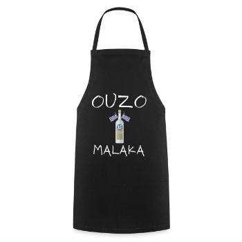 Ouzo Malaka - Kochschürze - Schwarz - Vorne - AI Model Male 185 dark (185cm)