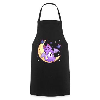 Kawaii Pastel Goth Moon Chat Gothique Halloween - Tablier de cuisine - noir - Devant - AI Model Male 185 dark (185cm)