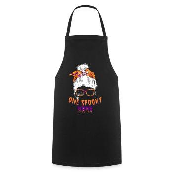 Une maman effrayante Mère Citrouille Halloween - Tablier de cuisine - noir - Devant - AI Model Male 185 dark (185cm)