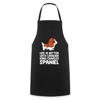 Life Is Better With A Cavalier King Charles - Cooking Apron - black - Front - AI Model Male 185 dark (185cm)