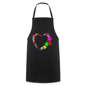 Autisme Covenant Coeur Parents heureux Frères et sœurs - Tablier de cuisine - noir - Devant - AI Model Male 185 dark (185cm)