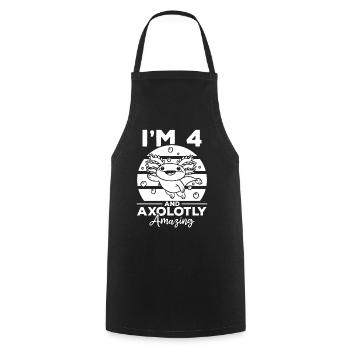 Axolotl I'm 4 And Axolotly Amazing - Axolotl 4 Bir - Cooking Apron - black - Front - AI Model Male 185 dark (185cm)