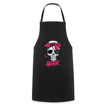 Piratenfamilie Mama Frau Girl Piratenkostüm Outfit - Kochschürze - Schwarz - Vorne - AI Model Male 185 dark (185cm)