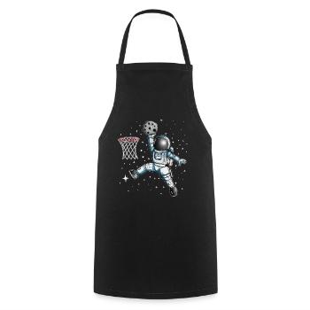 Un astronome de l’espace jouant au basket avec la lune - Tablier de cuisine - noir - Devant - AI Model Male 185 dark (185cm)