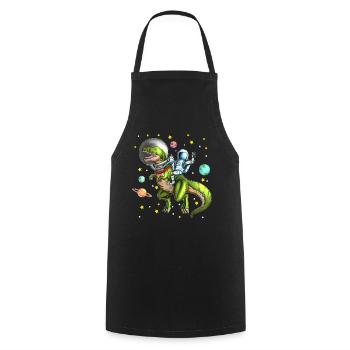 Dinosaure T-Rex Astronaute Space Dino - Tablier de cuisine - noir - Devant - AI Model Male 185 dark (185cm)