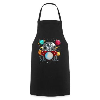 Musiker Schlagzeuger Weltraum Planeten Kosmonaut - Kochschürze - Schwarz - Vorne - AI Model Male 185 dark (185cm)