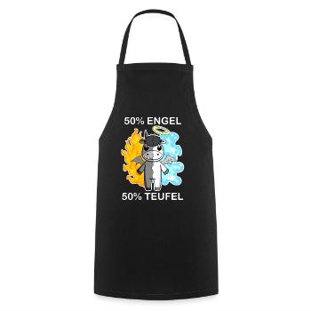 Esel - Engel und Teufel - Kochschürze - Schwarz - Vorne - AI Model Male 185 dark (185cm)