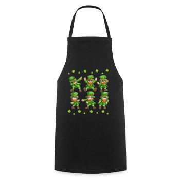 Dabbing Dancing Leprechaun Ireland St Patrick's Day - Cooking Apron - black - Front - AI Model Male 185 dark (185cm)