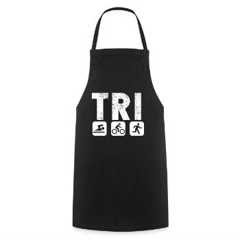 Tri Trilife Triathlon - Cooking Apron - black - Front - AI Model Male 185 dark (185cm)