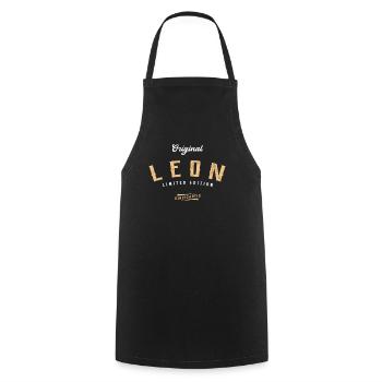 Leon Limited Edition - Kochschürze - Schwarz - Vorne - AI Model Male 185 dark (185cm)