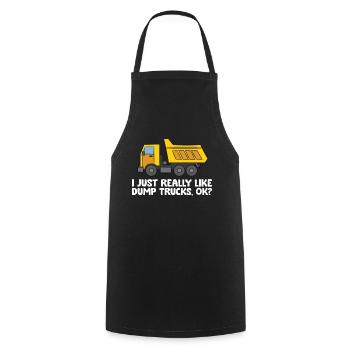 Véhicule de construction J’aime beaucoup les camions à benne basculante - Tablier de cuisine - noir - Devant - AI Model Male 185 dark (185cm)