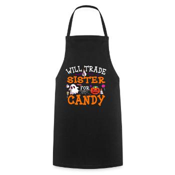 Swap Sister for Candy Halloween - Cooking Apron - black - Front - AI Model Male 185 dark (185cm)