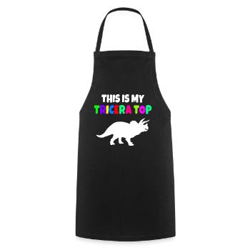 This Is My Tricera Top Triceratops Dinosaur - Cooking Apron - black - Front - AI Model Male 185 dark (185cm)