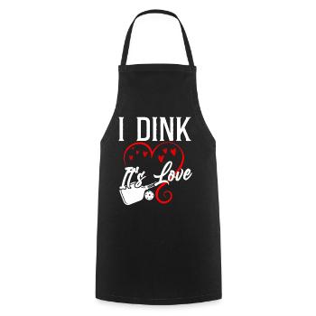 Pickleball Pun Heart Valentines - Cooking Apron - black - Front - AI Model Male 185 dark (185cm)