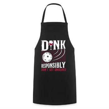 Pickleball Pun Wine Dink - Tablier de cuisine - noir - Devant - AI Model Male 185 dark (185cm)