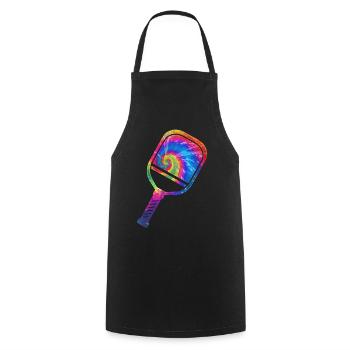 Pickleball Paddle Tie Dye Retro - Cooking Apron - black - Front - AI Model Male 185 dark (185cm)