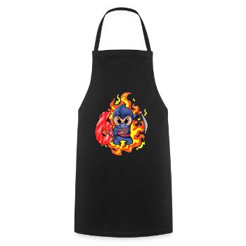6th Birthday Boy 6 years old Ninja - Cooking Apron - black - Front - AI Model Male 185 dark (185cm)