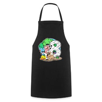 8th birthday Cute animals 8 years old - Cooking Apron - black - Front - AI Model Male 185 dark (185cm)