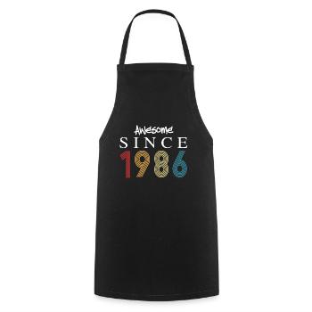 Awesome Since 1986 Birthday 1986 Vintage 1986 - Cooking Apron - black - Front - AI Model Male 185 dark (185cm)