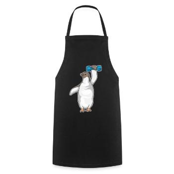 Pinguin Bodybuilder Hantel Bodybuilding - Kochschürze - Schwarz - Vorne - AI Model Male 185 dark (185cm)