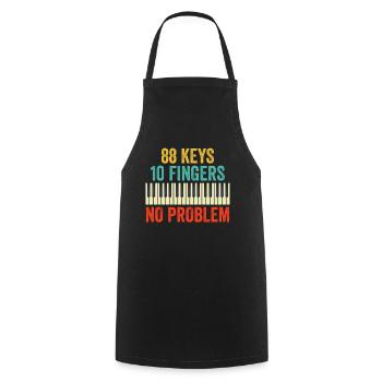 88 touches Clavier Piano Player Enfants Piano Lover - Tablier de cuisine - noir - Devant - AI Model Male 185 dark (185cm)