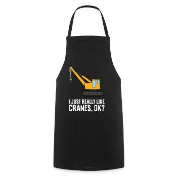 Grue de construction J’aime beaucoup les grues - Tablier de cuisine - noir - Devant - AI Model Male 185 dark (185cm)