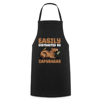 Drôle de chemise Capybara - Tablier de cuisine - noir - Devant - AI Model Male 185 dark (185cm)