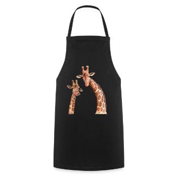 Giraffe Lover Zoo Giraffe Zoo Animal Giraffes - Cooking Apron - black - Front - AI Model Male 185 dark (185cm)