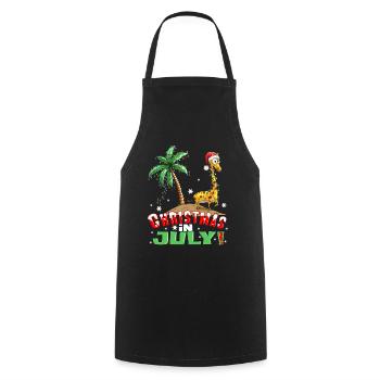 Giraffe Island Holidays in Summer Christmas in July - Cooking Apron - black - Front - AI Model Male 185 dark (185cm)