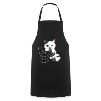 Curtain Cute Hangover Plays Blanket Cat Owner - Cooking Apron - black - Front - AI Model Male 185 dark (185cm)