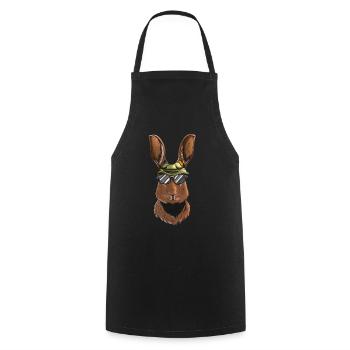 Chasses au lapin Lapin Le chasseur de lapins porte la casquette de chasseur - Tablier de cuisine - noir - Devant - AI Model Male 185 dark (185cm)