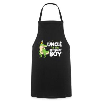 Oncle de l’enfant d’anniversaire Dinosaur - Tablier de cuisine - noir - Devant - AI Model Male 185 dark (185cm)