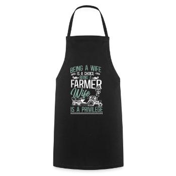 Farming Farmer Wife Tractor - Cooking Apron - black - Front - AI Model Male 185 dark (185cm)