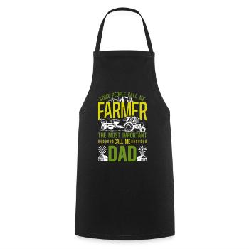 Farming Farmer Dad Father Tractor - Cooking Apron - black - Front - AI Model Male 185 dark (185cm)