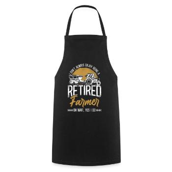 Farming Farmer Retired Tractor - Cooking Apron - black - Front - AI Model Male 185 dark (185cm)