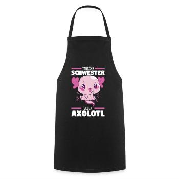 Tausche Schwester gegen Axolotl - Kochschürze - Schwarz - Vorne - AI Model Male 185 dark (185cm)