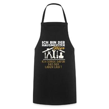 Stolzer Hausmeister Geschenk - Kochschürze - Schwarz - Vorne - AI Model Male 185 dark (185cm)
