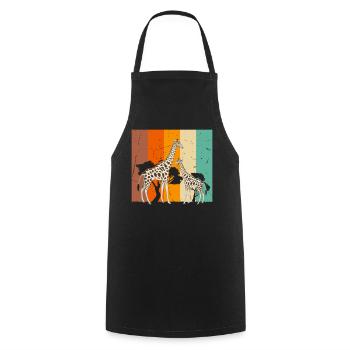Zoo Animal Girafe Afrique Girafe Africaine - Tablier de cuisine - noir - Devant - AI Model Male 185 dark (185cm)