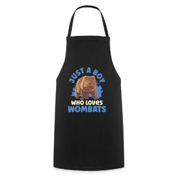 Boy who wombat loves Australia marsupial - Cooking Apron - black - Front - AI Model Male 185 dark (185cm)