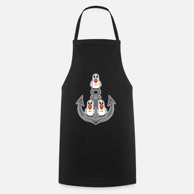 Seagulls Seagull Anchor - Cooking Apron - black